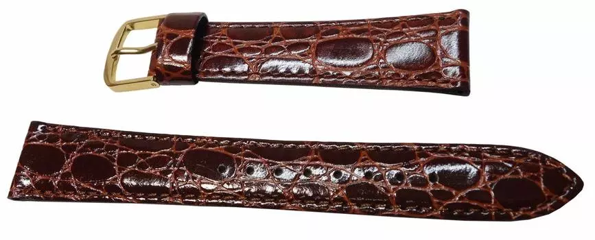 SEIKO Watch Band 17mm DE78 Cowhide Crocodile Embossed Brown [SEIKO] Men s