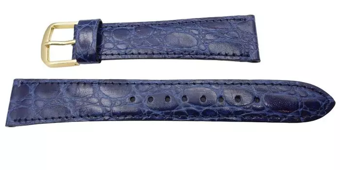 SEIKO Watch Band 18mm DE91 Cowhide Crocodile Embossed Blue [SEIKO] Men s