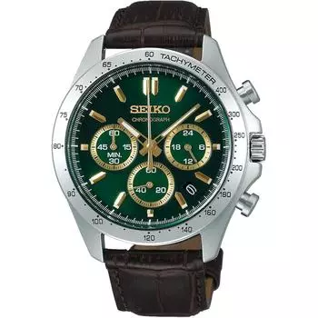 Seiko Watch Наручные часы Seiko Selection кварцевый хронограф горизонтальный Three Eyes SBTR017 мужские коричневые зелёный