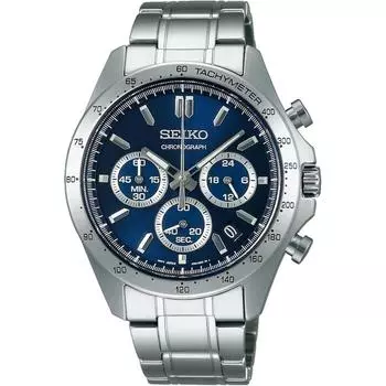 Seiko Watch Наручные часы Seiko Selection Кварцевый хронограф Горизонтальный Three Eyes SBTR011 Мужские Серебряные синий