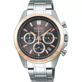 Seiko Watch Наручные часы Seiko Selection Кварцевый хронограф Горизонтальный Three Eyes SBTR026 Мужские Серебряные коричневый