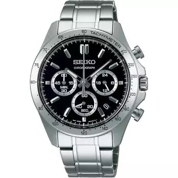 Seiko Watch Наручные часы Seiko Selection Кварцевый хронограф Горизонтальный Three Eyes SBTR013 Мужские Серебряные чёрный
