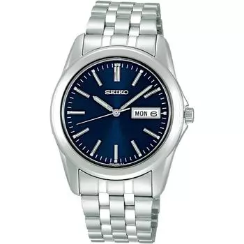 Seiko Watch Наручные часы Seiko Selection с питанием от батареи, кварцевые, с синим циферблатом SCXC011, мужские, серебристые синий/серебряный