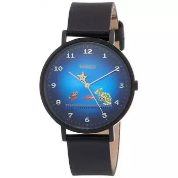 [Seiko Watch] Наручные часы Wired Super Mario Brothers Limited 1200 штук Синий циферблат AGAK706 Мужские черные