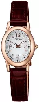 Seiko Watch SWFA148 Oval Case Solar Curved Hardlex Brown Women s Tiss Watch,