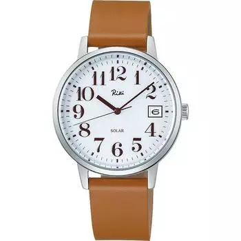 Seiko женские часы AKPD402 (Женский кожаный ремешок RIKI Solar) Круглые часы Корпус из нержавеющей стали Аналоговые