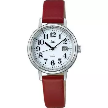 Seiko женские часы AKQD401 (Женский кожаный ремешок Riki) Круглые часы из нержавеющей стали, аналоговые