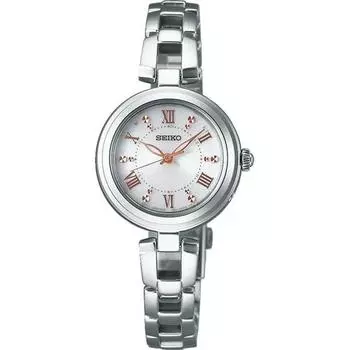 Seiko женские SWFH089 (Женские часы SEIKO SELECTION) Круглые часы из серебристой нержавеющей стали, аналоговые