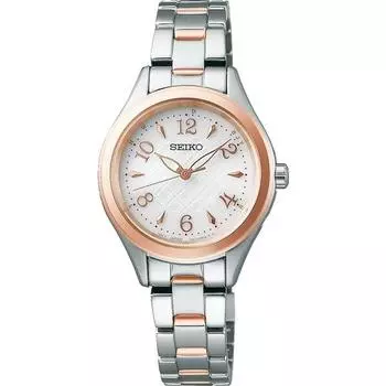 Seiko женские SWFH118 (SEIKO SELECTION Солнечные радиоуправляемые) Круглые часы из нержавеющей стали, аналоговые