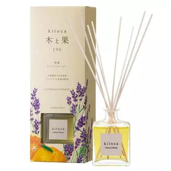 Seikodo kitoca 190 натуральный эфирный диффузор с палочками 190 мл лаванда апельсин 100% &