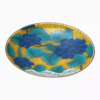 Seikogama Old Kutani Aote Dopo Фигурка пиона 5 №. синий
