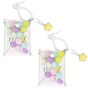 seimeinoki Oshikatsu Akusuta Case Clear Set of 2 Anime Idol Ita Bag Clear Pouch Mini Pouch Oshikatsu Goods for Bags Comes with Pom Pom Ball Square