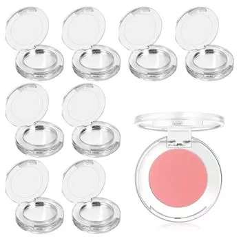 seimeinoki Пустой футляр для теней для век, 1 цвет, круглая палетка для макияжа, набор из 8 прозрачных теней для век, пустая палетка для теней для век, пустой футляр для теней для век