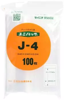 Seinichi Production Japan Unipack мешок с полиэтиленом Япония AYN0808 (Пластиковая молния) J-4 (100 штук) чистый