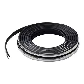 Seiwa K434 Car Exterior Goods J-Type Door Mall Door Guard 1.6 ft (4.3 m), Black x Chrome 4.3m