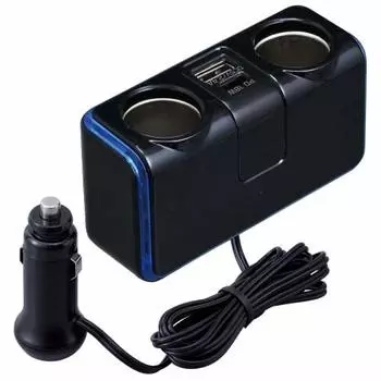 SEIWA Распределитель для прикуривателя с подсветкой, шнур TYPE-C, черный F297