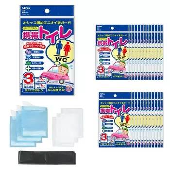 SEIWA Regular Supplies Портативный туалетный набор из 3 предметов x 25 предметов, всего 75 использований IMP294 с фартуком 600 куб. см Предотвращение стихийных бедствий Чрезвычайная ситуация