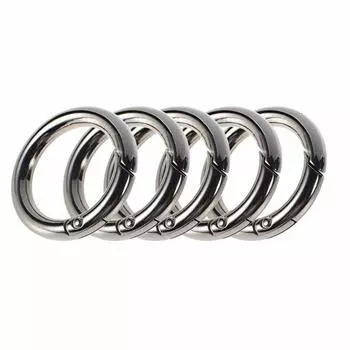 SEIYA INTERNATIONAL круглый брелок для ключей с карабином, набор из 5 никелевых серебряных брелоков серебряный