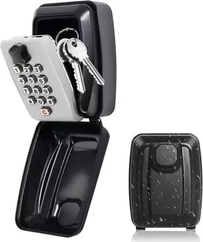 Сейф для ключей, наружный, настенный, с кодом, 12-значный кодовый сейф для ключей, для дома, гаража, офиса, склада чёрный