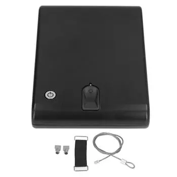 Сейф с отпечатками пальцев, портативный стальной, с быстрым доступом, автомобильный сейф с тросом безопасности для ценных вещей