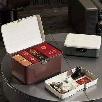 Сейф с паролем, большой емкости, многослойный ящик для хранения документов, ценные вещи, паспорт, ювелирные изделия, конфиденциальная безопасность, ящик для хранения S белый