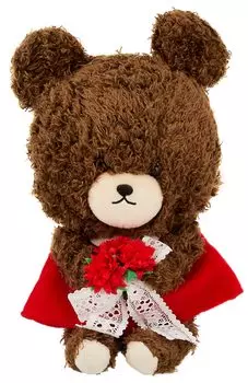 Sekiguchi Bear School Mokomoko Jackie Red Flower S size Height 21cm approx.