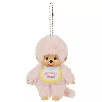 Sekiguchi Monchhichi COLORS Plush Pink Keychain, розовый