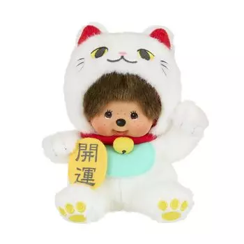 Sekiguchi Monchhichi Lucky Cat Monchhich плюшевая игрушка S белая 205875 В18 x Ш18 x Г11 см