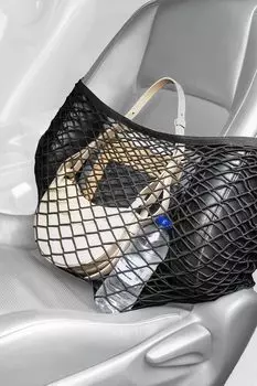 Sekinet Автомобильная багажная фиксированная сетчатая сумка для хранения багажа на пассажирском сиденье автомобиля, ящик для хранения багажа, карман на спинке сиденья, аксессуар для хранения на заднем пассажирском сиденье чёрный