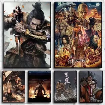 Sekiro Shadows Die Twice видеоигры персонаж картина холст картина печать постер для гостиной игровая комната настенное искусство домашний декор 21x30cm No Frame