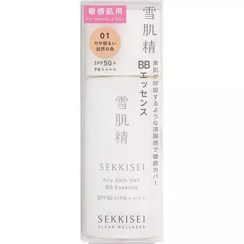 Sekkisei Clear Wellness Kose Sekkisei Clear Wellness Airy Skin Vale Bb Essence 01 слегка яркий натуральный цвет 30 мл