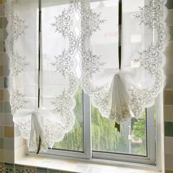 Сектор с цветочной вышивкой, римские шторы, занавески из пряжи, занавески с поплавком, воздушные шары, балконные окна 60cmx115cm