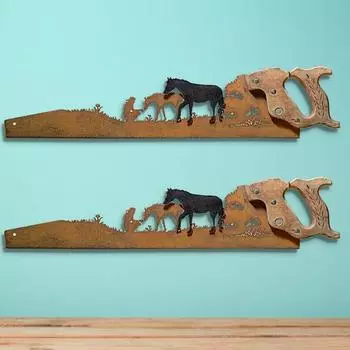 Сельский дом, металлическое искусство, деревенская резка, хорошо продуманная тема дикой природы, ручная пила, украшение металлической стены для дома 1