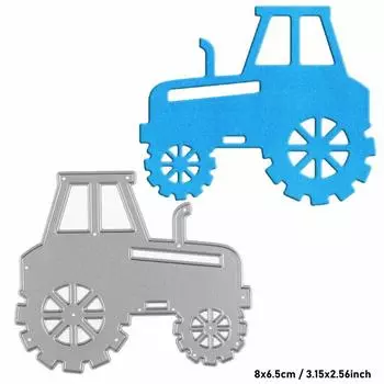 Сельскохозяйственный трактор, трафарет, металлический трафарет, сделай сам, скрапбукинг, альбом, бумажная карта, тиснение, ремесленный декор, художественная высечка, автомобиль