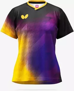 Selassia Shirt 46579 L [Butterfly] Women s Purple/Yellow