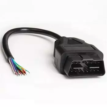 SELECOCO OBD-II 16 Pin Open Plug Wire Cable OBD2 Male 16 Pin Connector Round Extension Diagnostic Cable 30cm