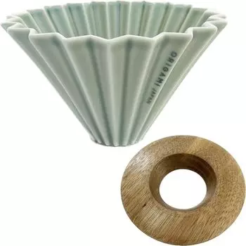 Select ORIGAMI Dripper S & Dripper Holder Set (Matte Green x Wooden)
