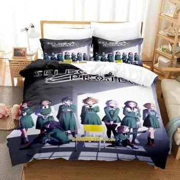 SELECTION PROJECT Bedding Set Cartoon Anime three-piece set Adult Kid Bedroom Duvetcover Sets 3D Kawaii roupas de cama 70x133cm 2pcs