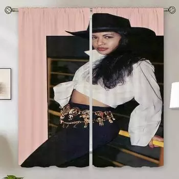 Selena Quintanilla Винтажные кухонные шторы салон 2 шт. Шторы детская комната затемняющие шторы для гостиной украшения жалюзи W50xH70cmx2pcs-CL