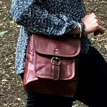 SELENE Кожаная сумка через плечо 8 x 9 x 2.5 in коричневый