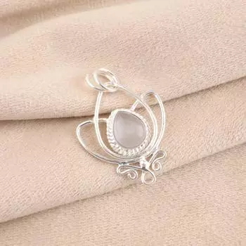 Селенит Драгоценный камень 925 Стерлинговое серебро Ювелирные изделия Ручной работы Подвеска Подарок для нее PP-38-47