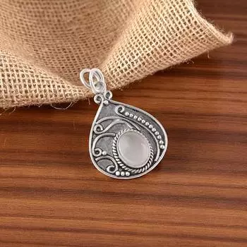 Селенит Драгоценный камень Серебро 925 пробы Ювелирные изделия Ручной работы Подвеска 1,45 Для женщин PP-27-36