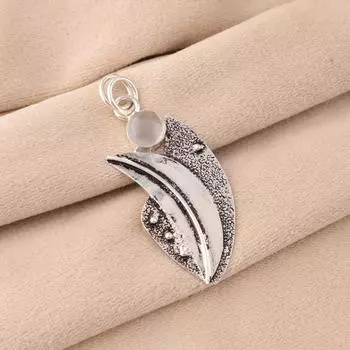 Selenite Gemstone 925 Sterling Silver Jewelry Handmade Women s Silver Pendant PP-36-44