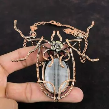 Селенитовое ожерелье, ожерелье из медной проволоки, регулируемое ожерелье-цепочка, медные украшения, оригинальное ожерелье ручной работы с драгоценными камнями, подарки для мамы