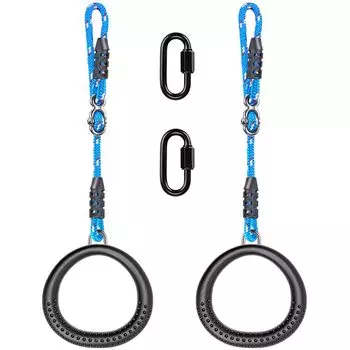 SELEWARE Нержавеющее мягкое резиновое кольцо для занятий гимнастикой, кольцо для фитнеса, кольцо для занятий в спортзале, кольцо для скалолазания, упаковка из 2 штук, нескользящее