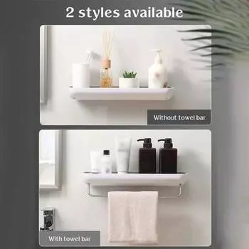 Self-Adhesive Hollow Storage Box Multifunctional Toiletries Shelves For Bathroom Offices Without Hanger серый