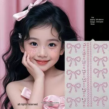 Self-Adhesive Rhinestone Eye & Face Makeup Set: Lip, Eyebrow, and Teardrop Pearls