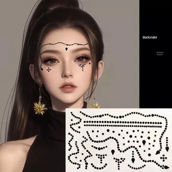 Self-Adhesive Rhinestone Eye & Face Makeup Set: Lip, Eyebrow, and Teardrop Pearls