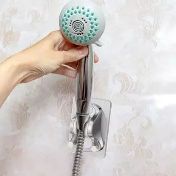 Самоклеящийся держатель насадки для душа, регулируемый угол, водонепроницаемое настенное крепление без сверления, универсальная ручная насадка для душа для ванной комнаты серебряный