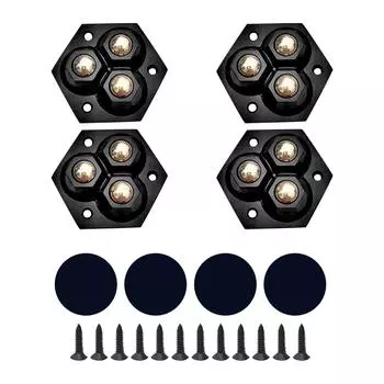 Self Adhesive Small Caster Wheels, Roller Ball Transfer Bearing, Универсальное колесо с вращением на 360°, Липкий шкив для мусорного бака, Ящик для хранения, One Size чёрный